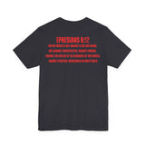 Fighting the Darkness Christian Jersey T-Shirt – Ephesians 6:12 Bible Verse Tee, Spiritual Warrior Faith Apparel