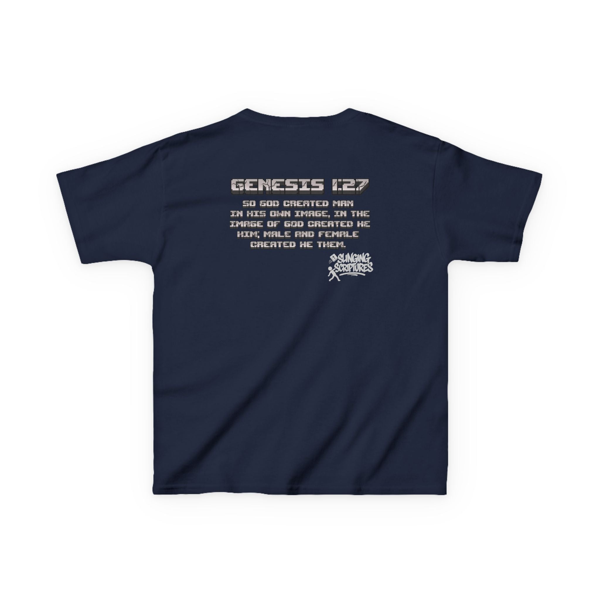Made in the Image of God | Genesis 1:27 Christian Minecraft-Inspired Kids Tee