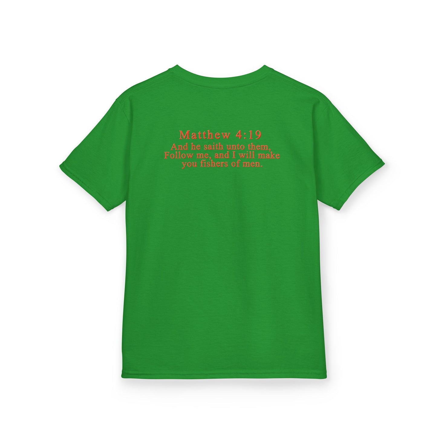 Hooked on Jesus Kids Tee | Matthew 4:19 Scripture Shirt | Christian Fishing T-Shirt for Children | Faith-Based Kids Apparel