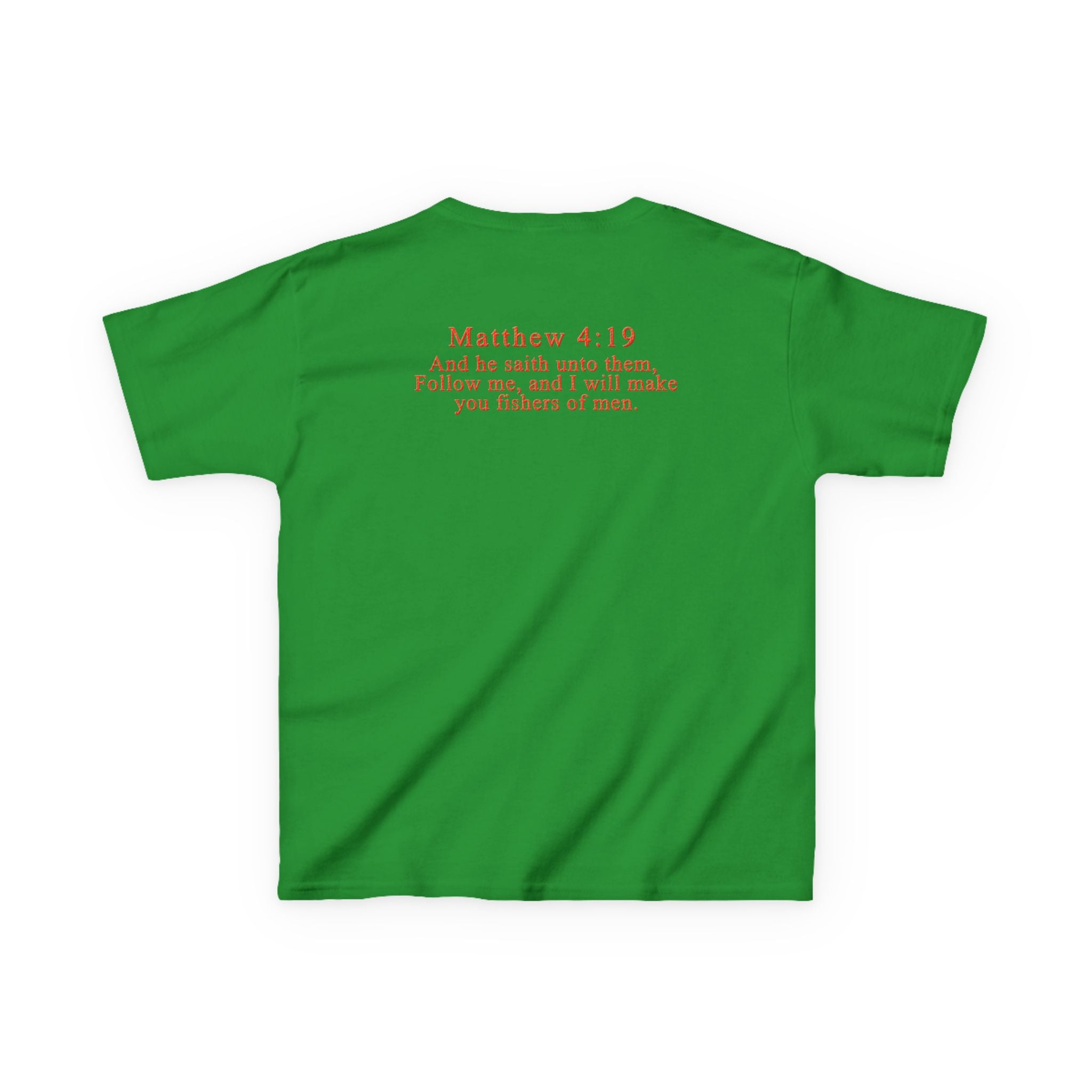 Hooked on Jesus Kids Tee | Matthew 4:19 Scripture Shirt | Christian Fishing T-Shirt for Children | Faith-Based Kids Apparel