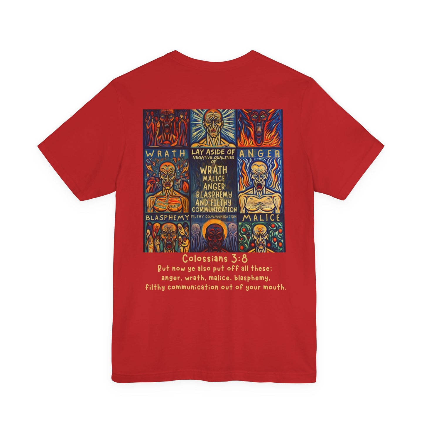 Put Off Wrath & Malice — Colossians 3:8 Christian Tee | Unisex Jersey Short Sleeve T-Shirt