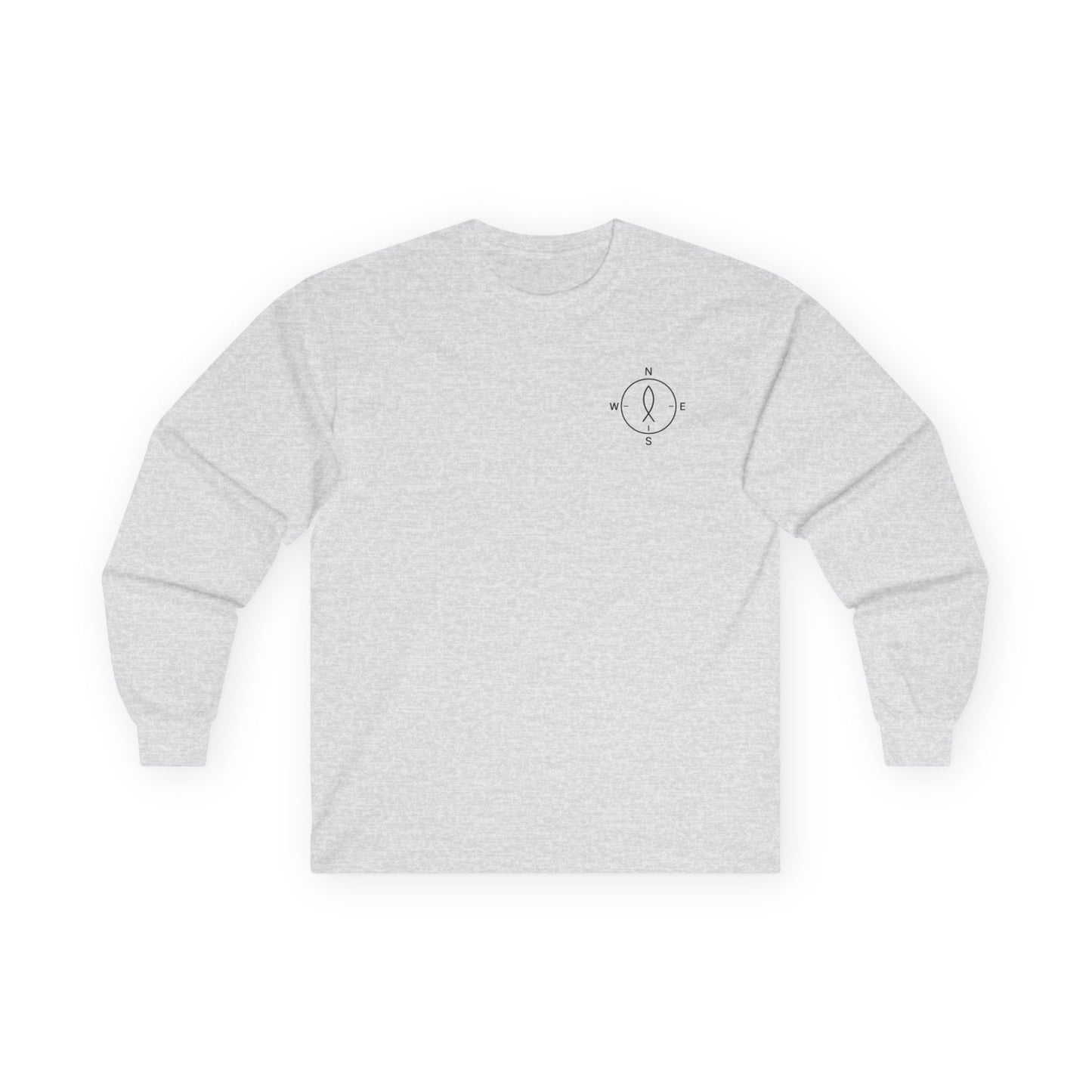 Guide My Steps — Compass Minimalist Christian Long Sleeve Tee | Unisex Ultra-Cotton Faith-Based Shirt