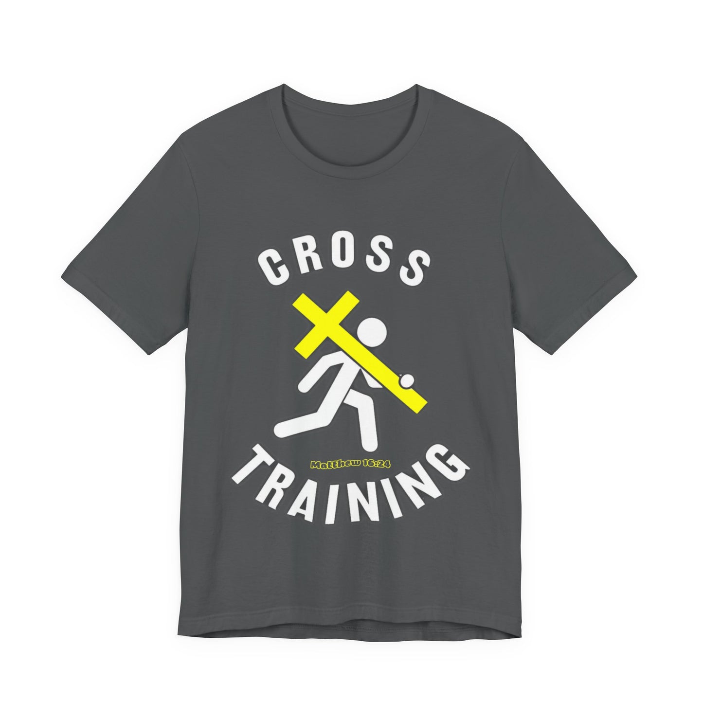 Cross Training — Matthew 16:24 | Unisex Jersey Short Sleeve Christian T-Shirt