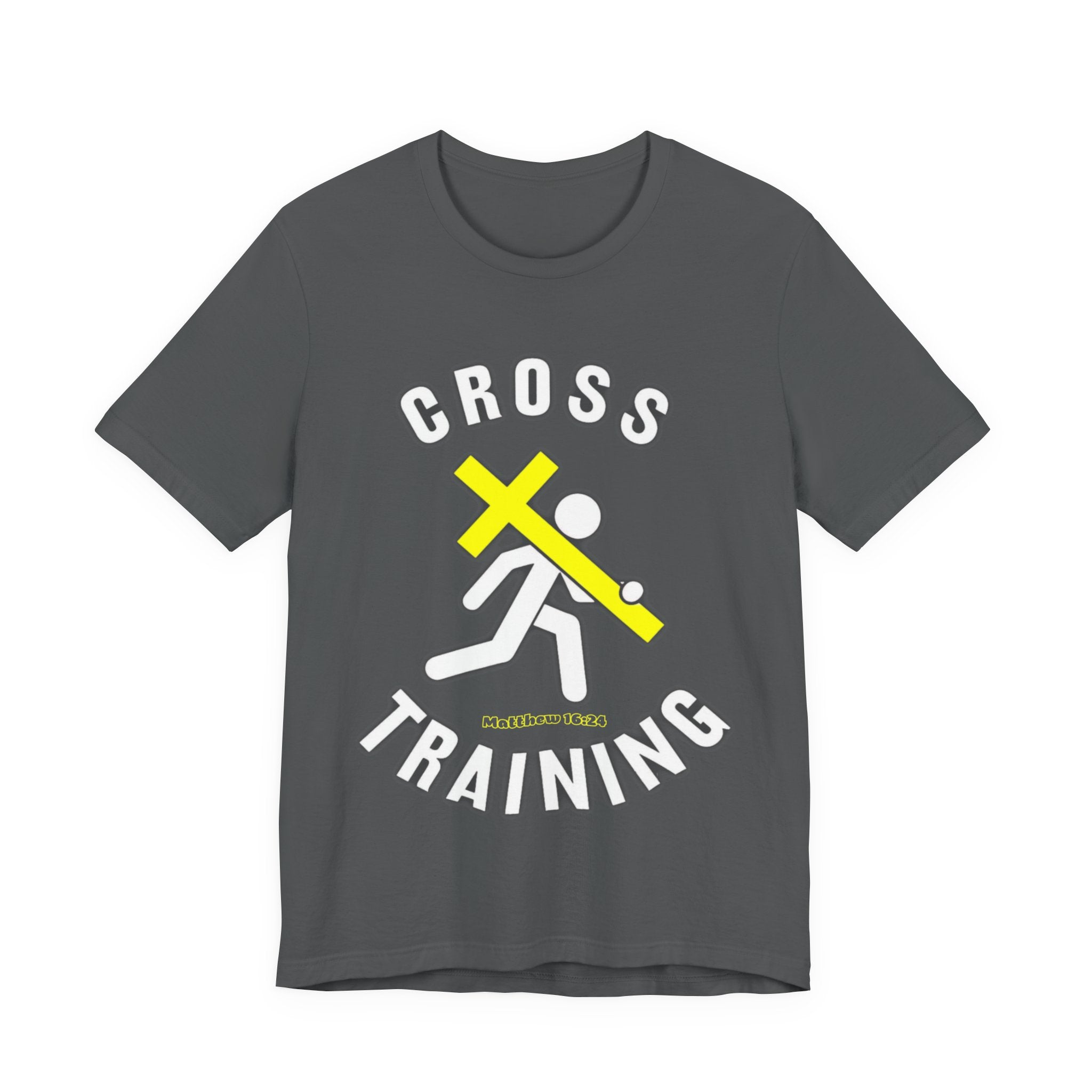 Cross Training — Matthew 16:24 | Unisex Jersey Short Sleeve Christian T-Shirt