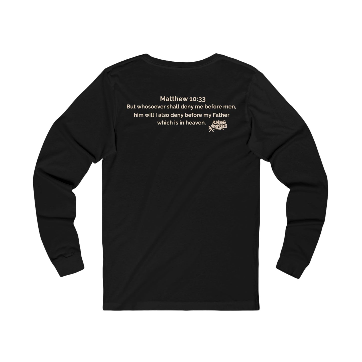 Deny Me — Matthew 10:33 | Minimalist Christian Long Sleeve Tee