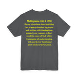 Funny Fish Tee | Philippians 4:6–7 Scripture Shirt | Christian Fisherman T-Shirt | Unisex Jersey Short Sleeve