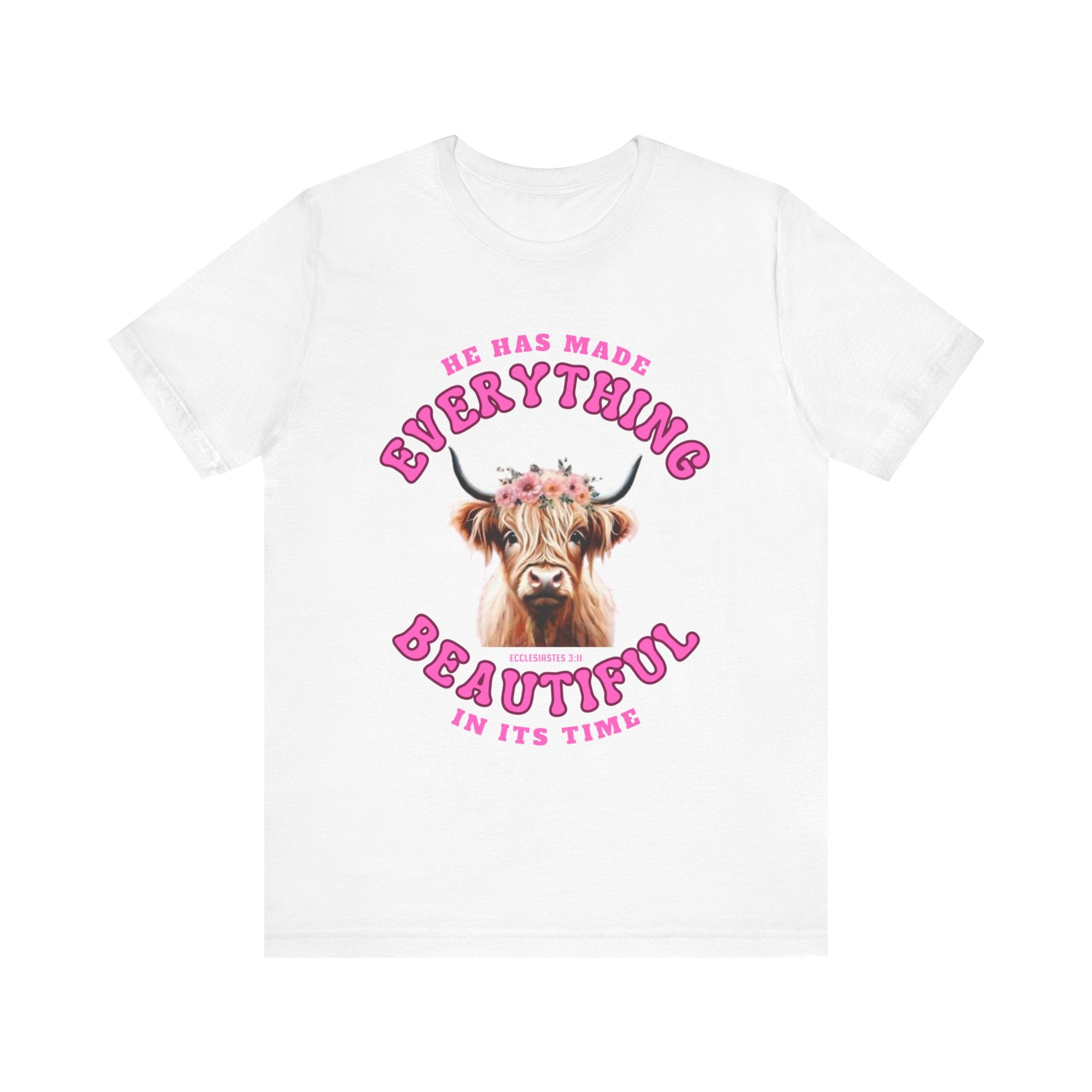 Everything Beautiful in Its Time Tee | Ecclesiastes 3:11 Scripture Shirt | Unisex Jersey Short Sleeve Inspirational Christian T-Shirt