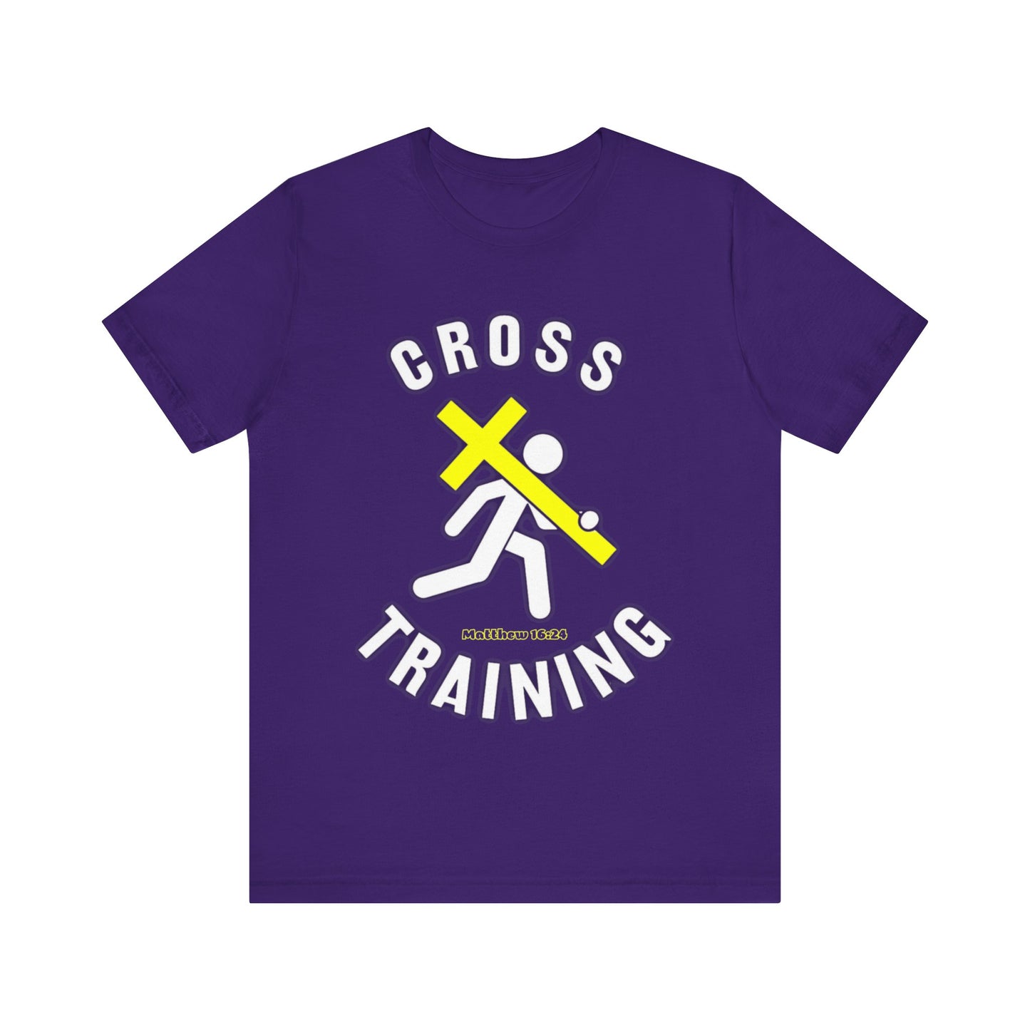 Cross Training — Matthew 16:24 | Unisex Jersey Short Sleeve Christian T-Shirt