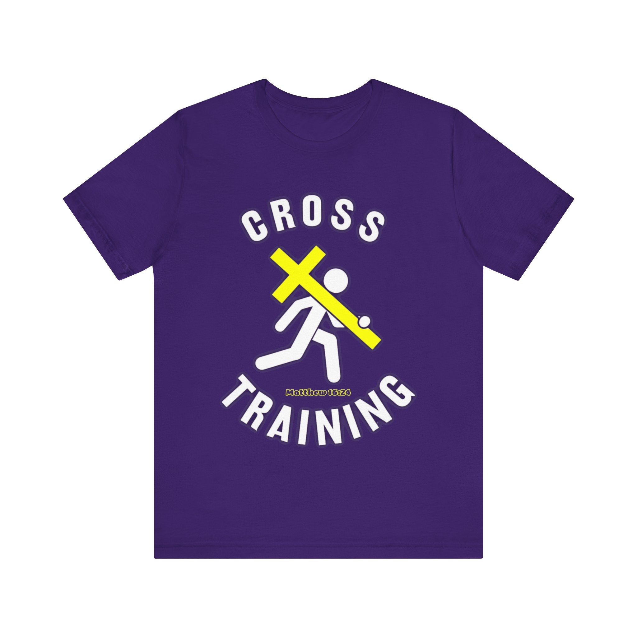Cross Training — Matthew 16:24 | Unisex Jersey Short Sleeve Christian T-Shirt