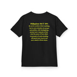 Don’t Worry, Be Happy Kids Tee | Philippians 4:6-7 Scripture Shirt