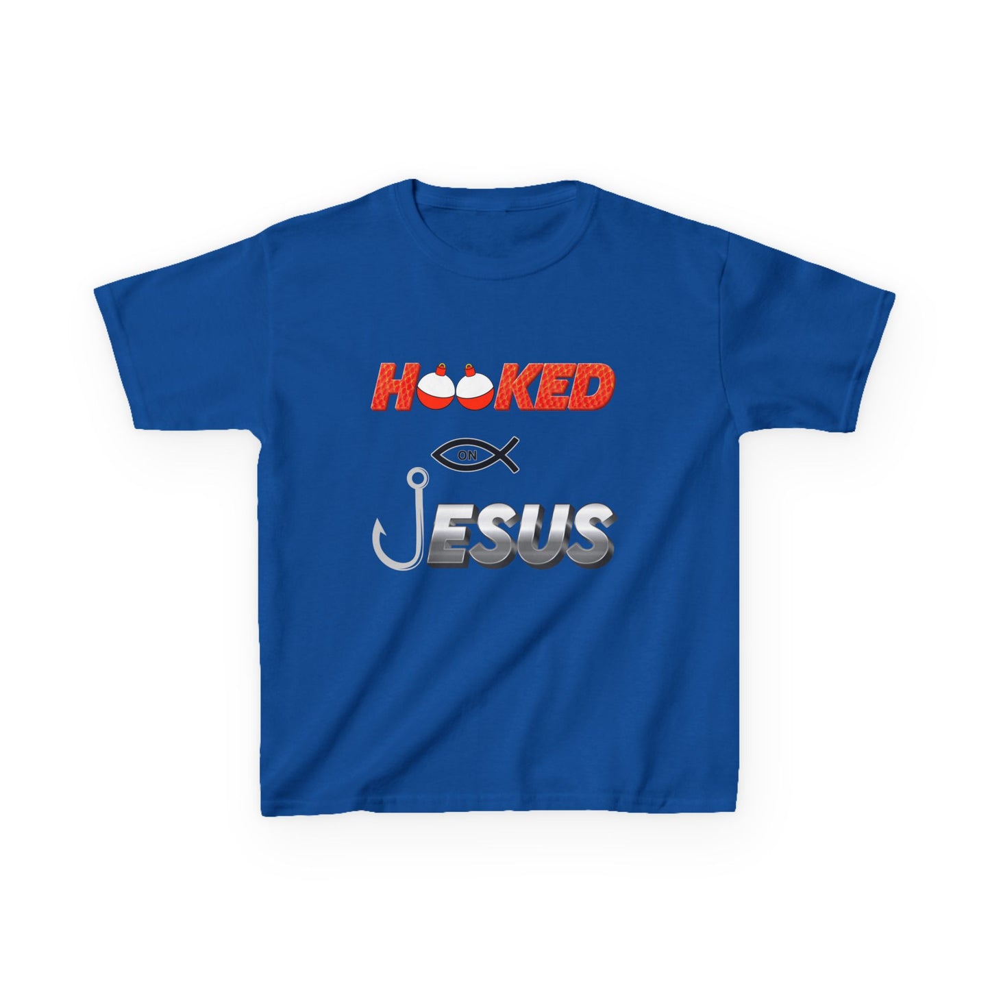 Hooked on Jesus Kids Tee | Matthew 4:19 Scripture Shirt | Christian Fishing T-Shirt for Children | Faith-Based Kids Apparel