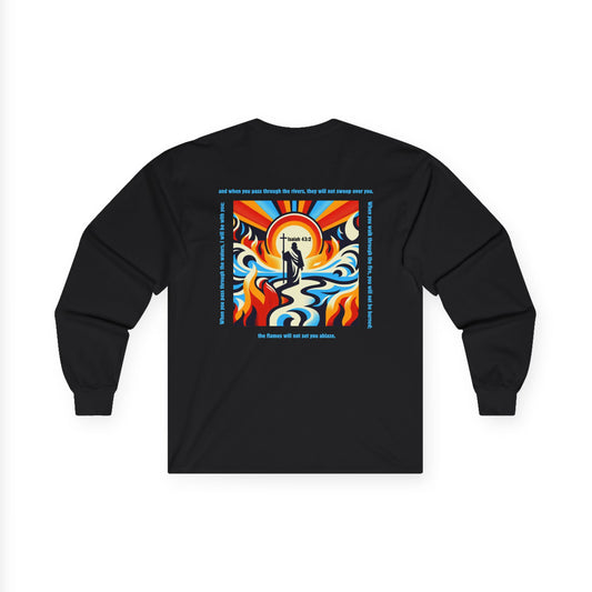 Through the Waters, Through the Fire — Isaiah 43:2 | Unisex Ultra-Cotton Long Sleeve Christian Tee