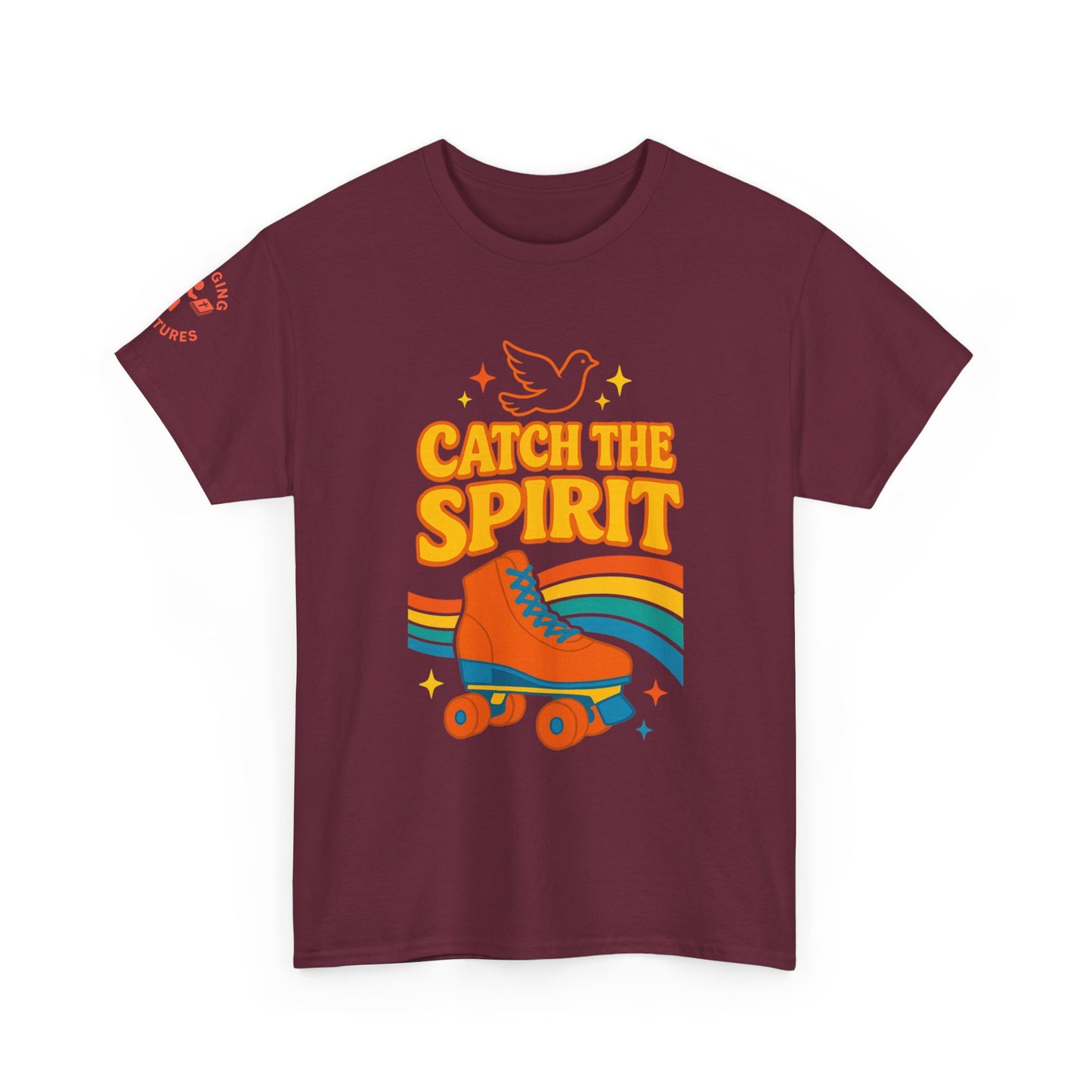 Catch the Spirit — 2 Corinthians 3:17 Retro Skate | Unisex Heavy Cotton Christian T-Shirt