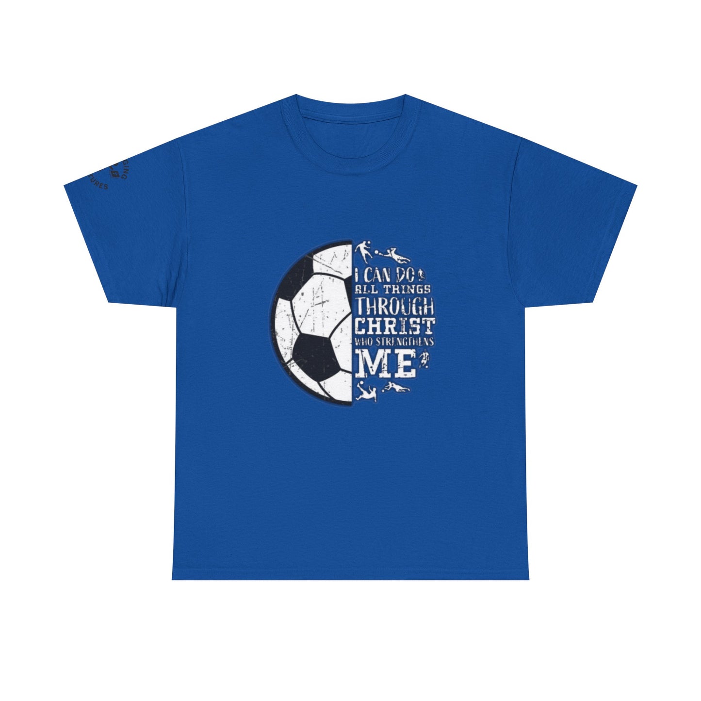 Philippians 4:13 Soccer Tee | Christian Athlete Shirt | Faith-Based Sports Apparel | Unisex Heavy Cotton