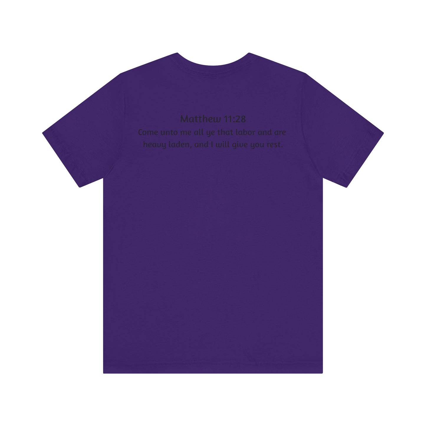 He is Rizzin Unisex Jersey Short Sleeve Tee with Matthew 11:28