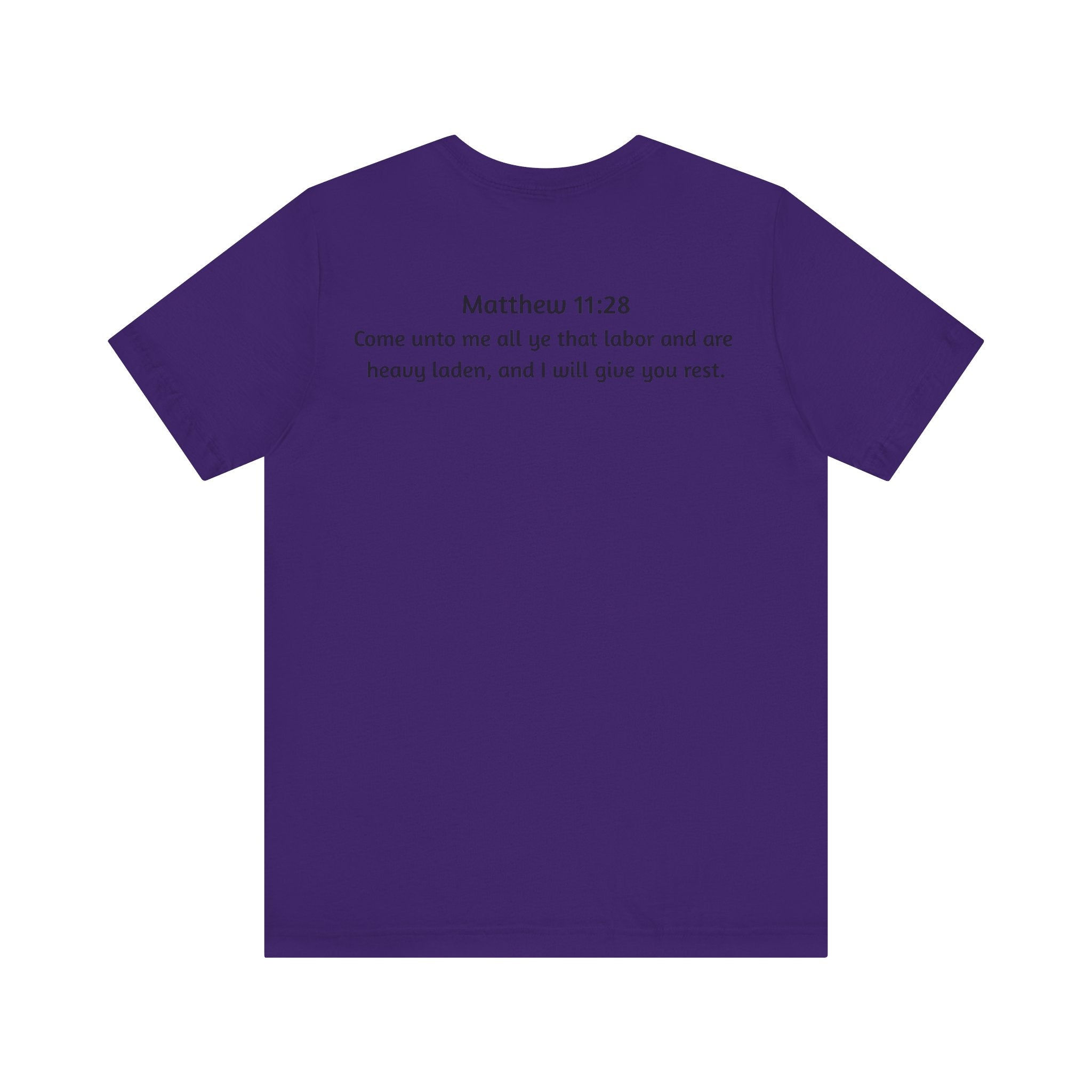 He is Rizzin Unisex Jersey Short Sleeve Tee with Matthew 11:28