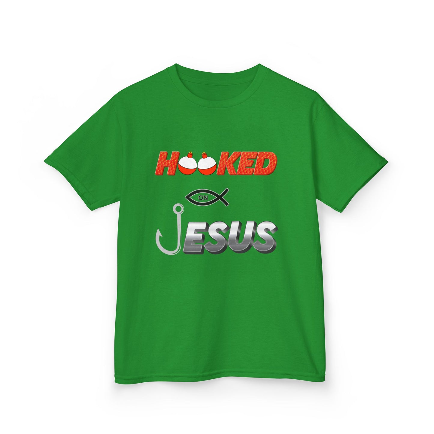 Hooked on Jesus Kids Tee | Matthew 4:19 Scripture Shirt | Christian Fishing T-Shirt for Children | Faith-Based Kids Apparel