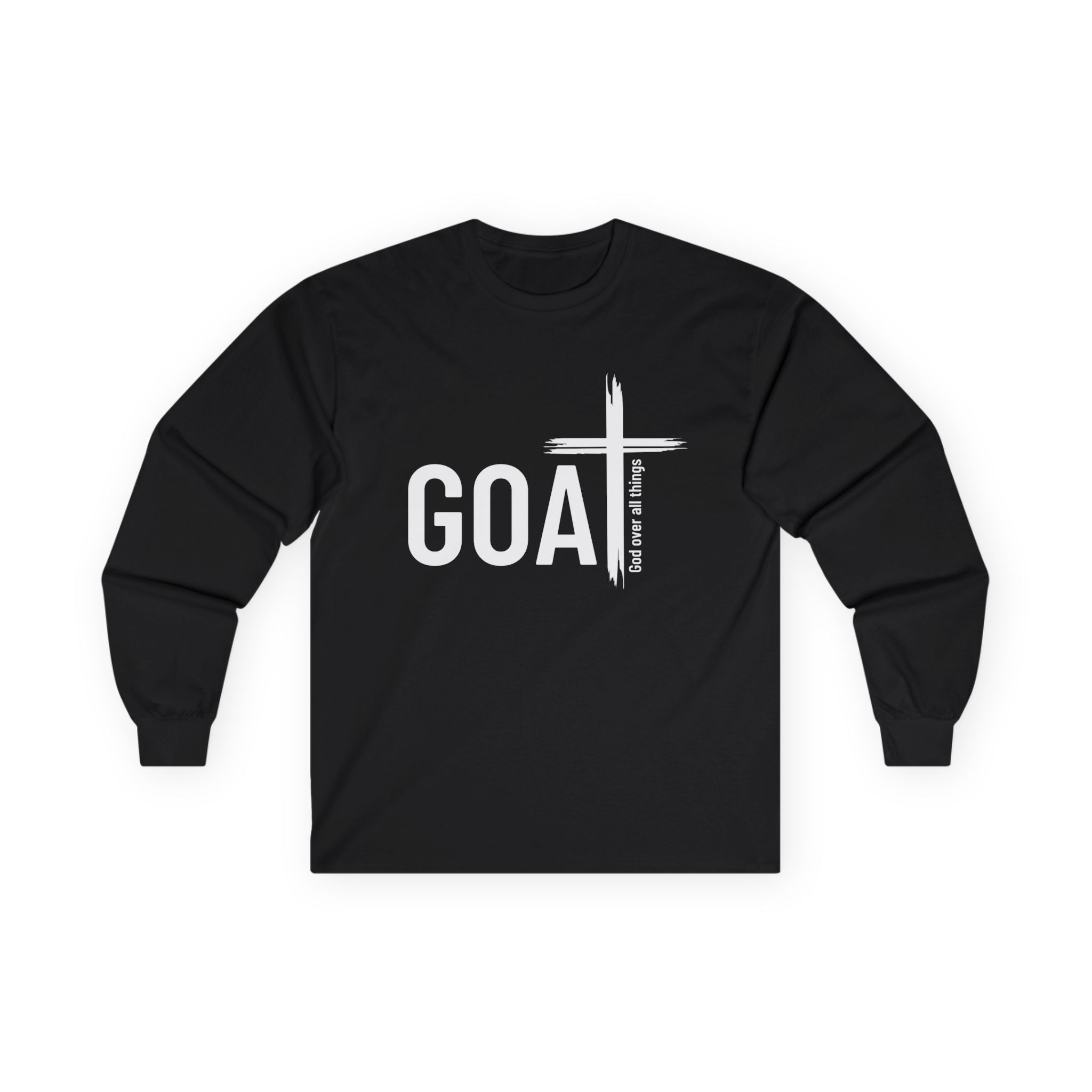 GOAT — God Over All Things | Colossians 1:17 Long Sleeve Unisex Christian T-Shirt