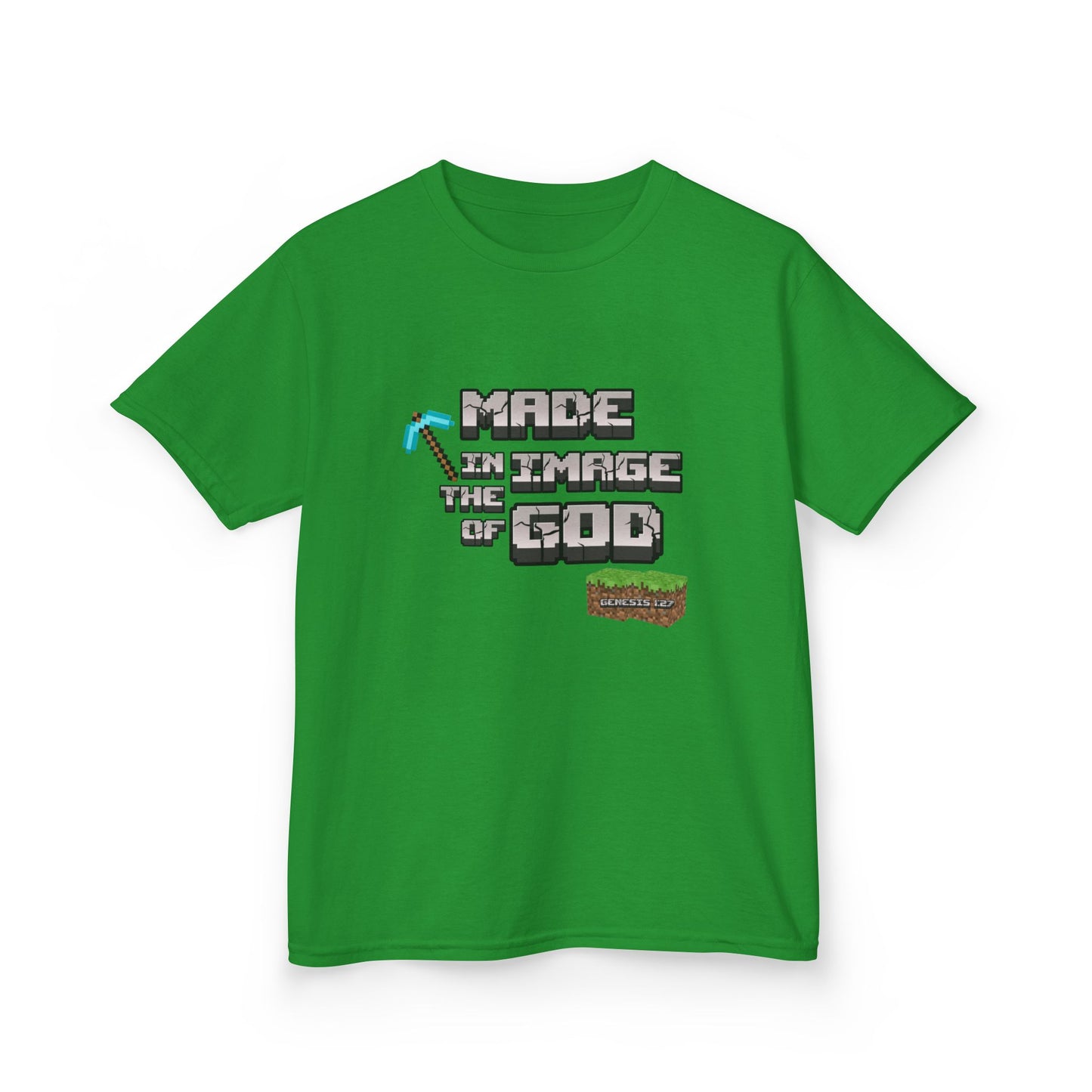 Made in the Image of God | Genesis 1:27 Christian Minecraft-Inspired Kids Tee