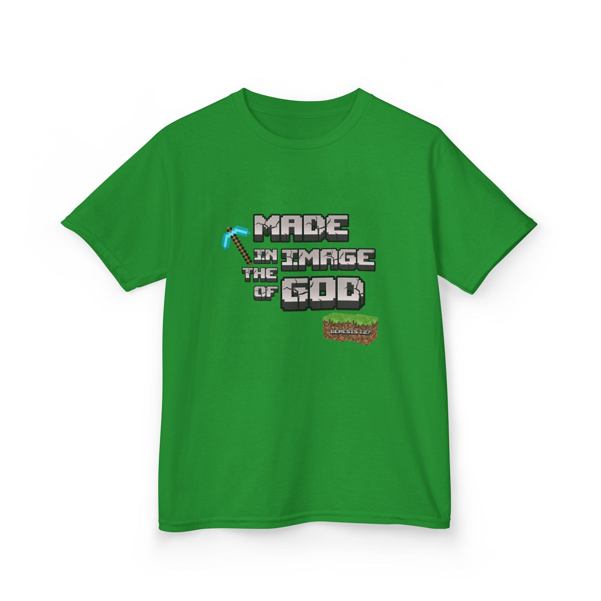 Made in the Image of God | Genesis 1:27 Christian Minecraft-Inspired Kids Tee