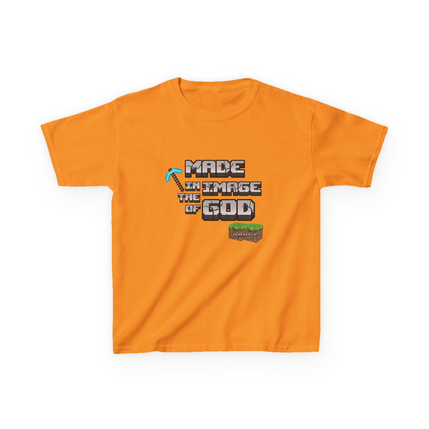 Made in the Image of God | Genesis 1:27 Christian Minecraft-Inspired Kids Tee