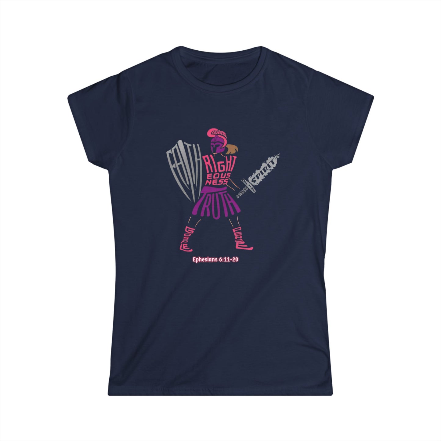 Armor of God Women’s Softstyle Tee — Ephesians 6:11–20 Scripture Shirt | Christian Warrior Apparel