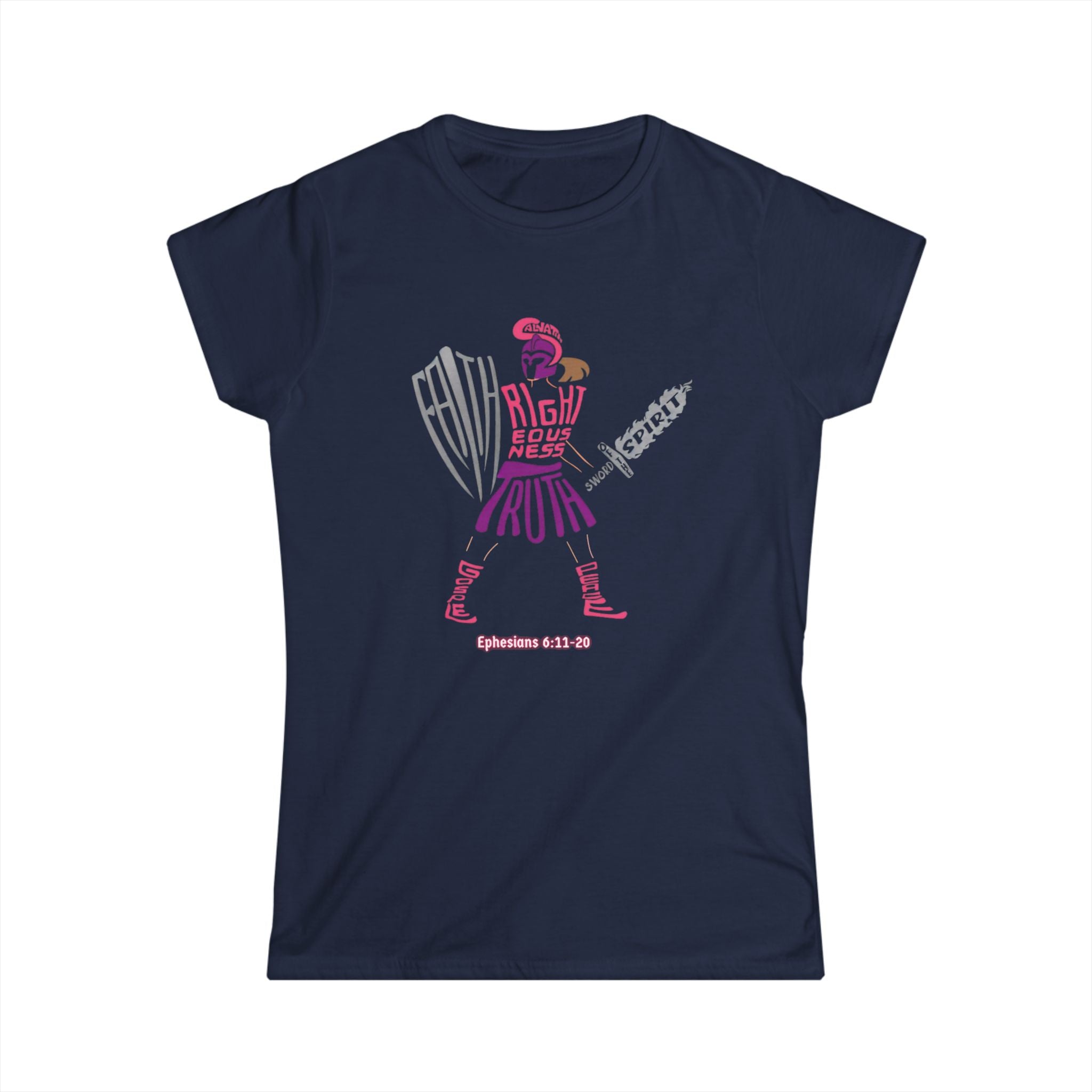 Armor of God Women’s Softstyle Tee — Ephesians 6:11–20 Scripture Shirt | Christian Warrior Apparel