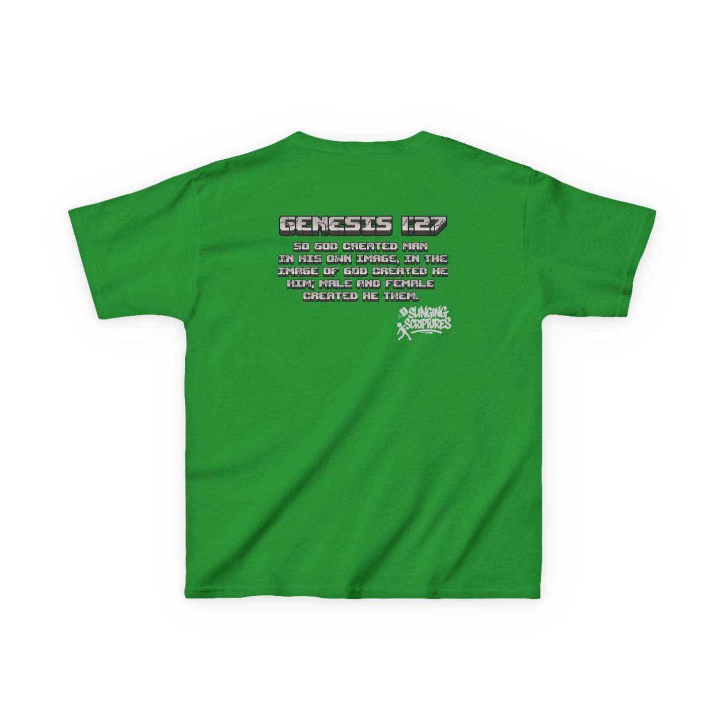 Made in the Image of God | Genesis 1:27 Christian Minecraft-Inspired Kids Tee