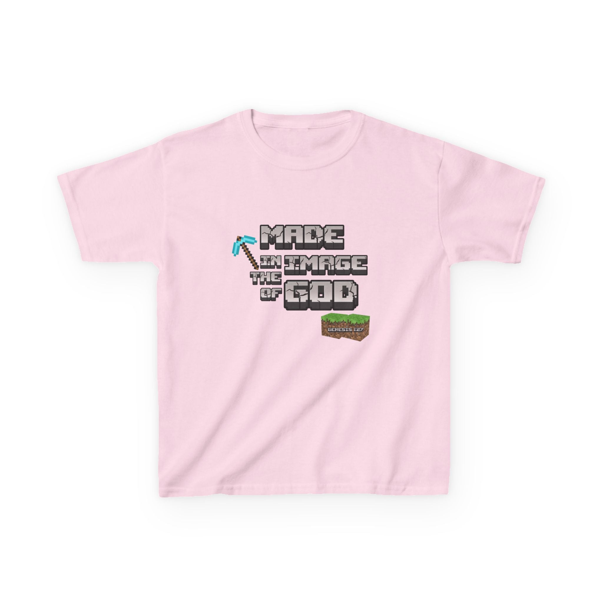 Made in the Image of God | Genesis 1:27 Christian Minecraft-Inspired Kids Tee