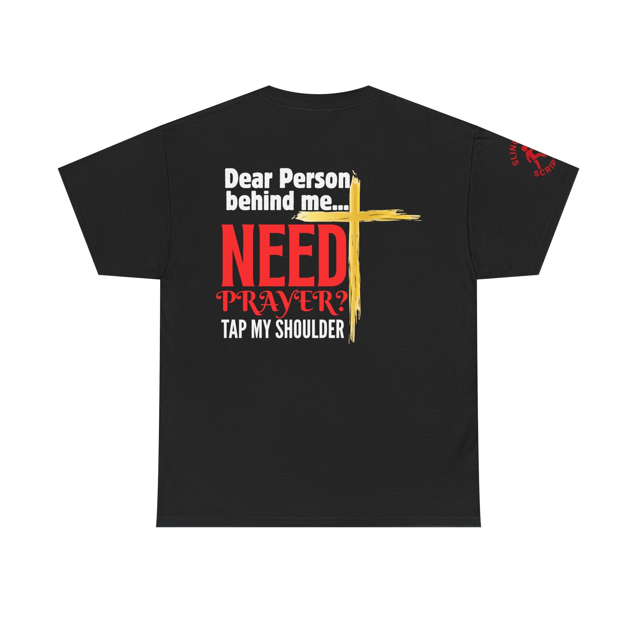 Need Prayer? Tap My Shoulder Tee — Faith Conversation Starter, Christian Unisex Heavy Cotton T-Shirt
