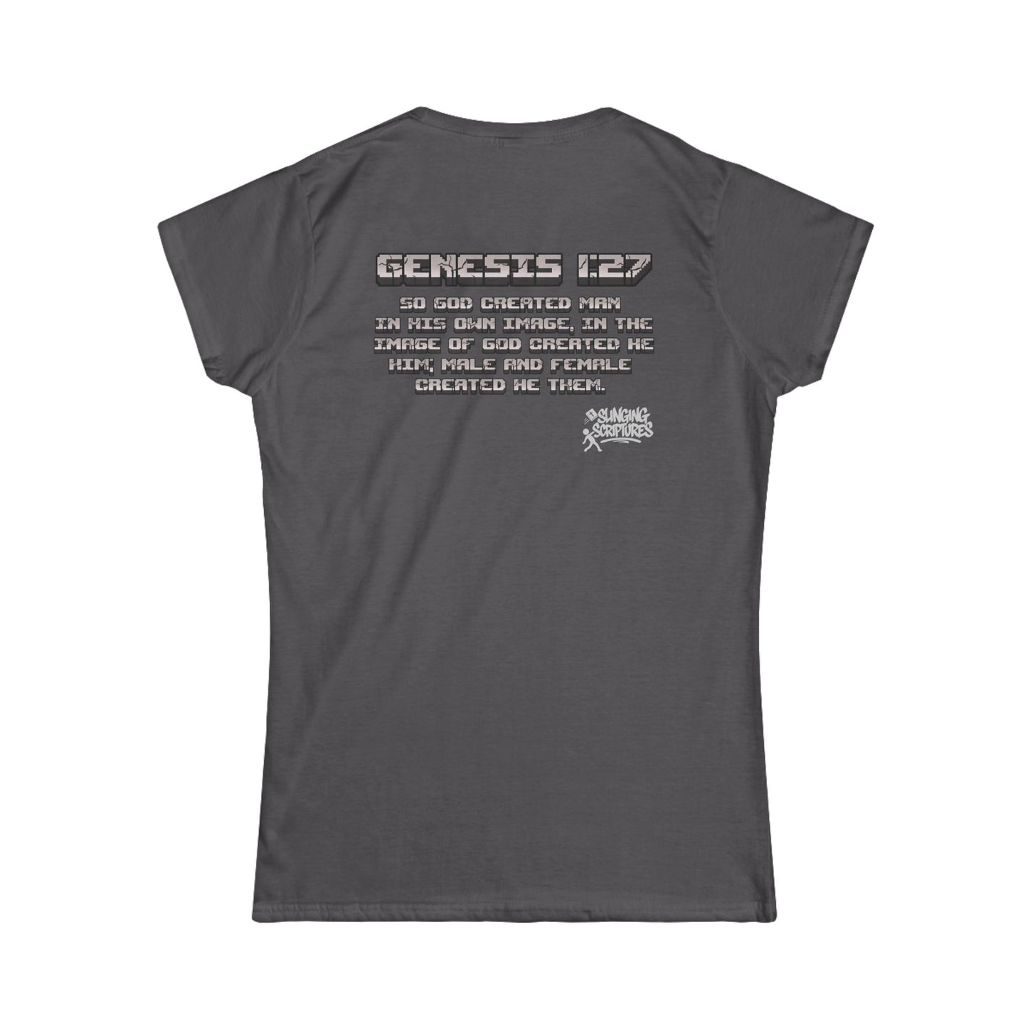 Made in the Image of God | Genesis 1:27 Christian Minecraft-Inspired Women’s Tee