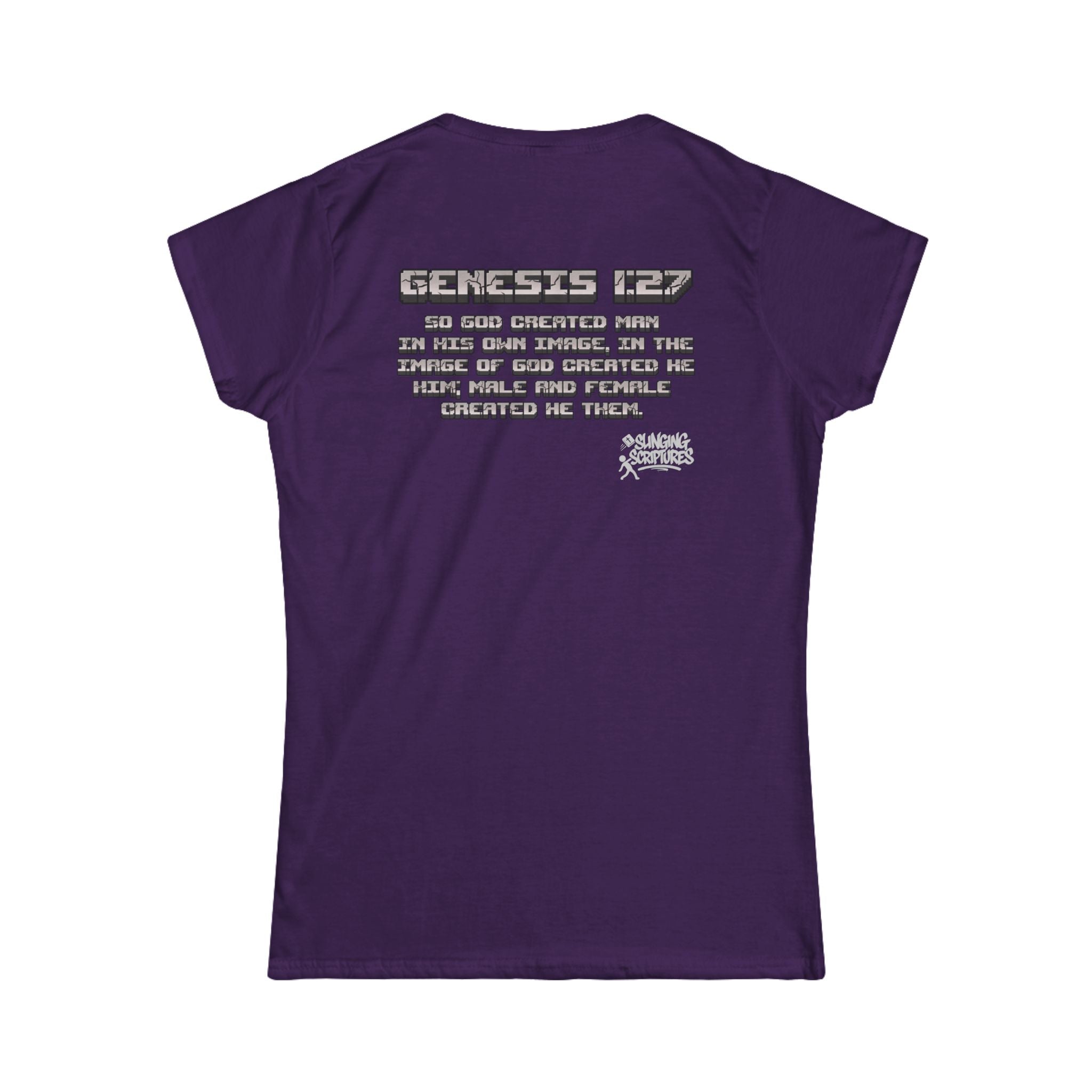 Made in the Image of God | Genesis 1:27 Christian Minecraft-Inspired Women’s Tee