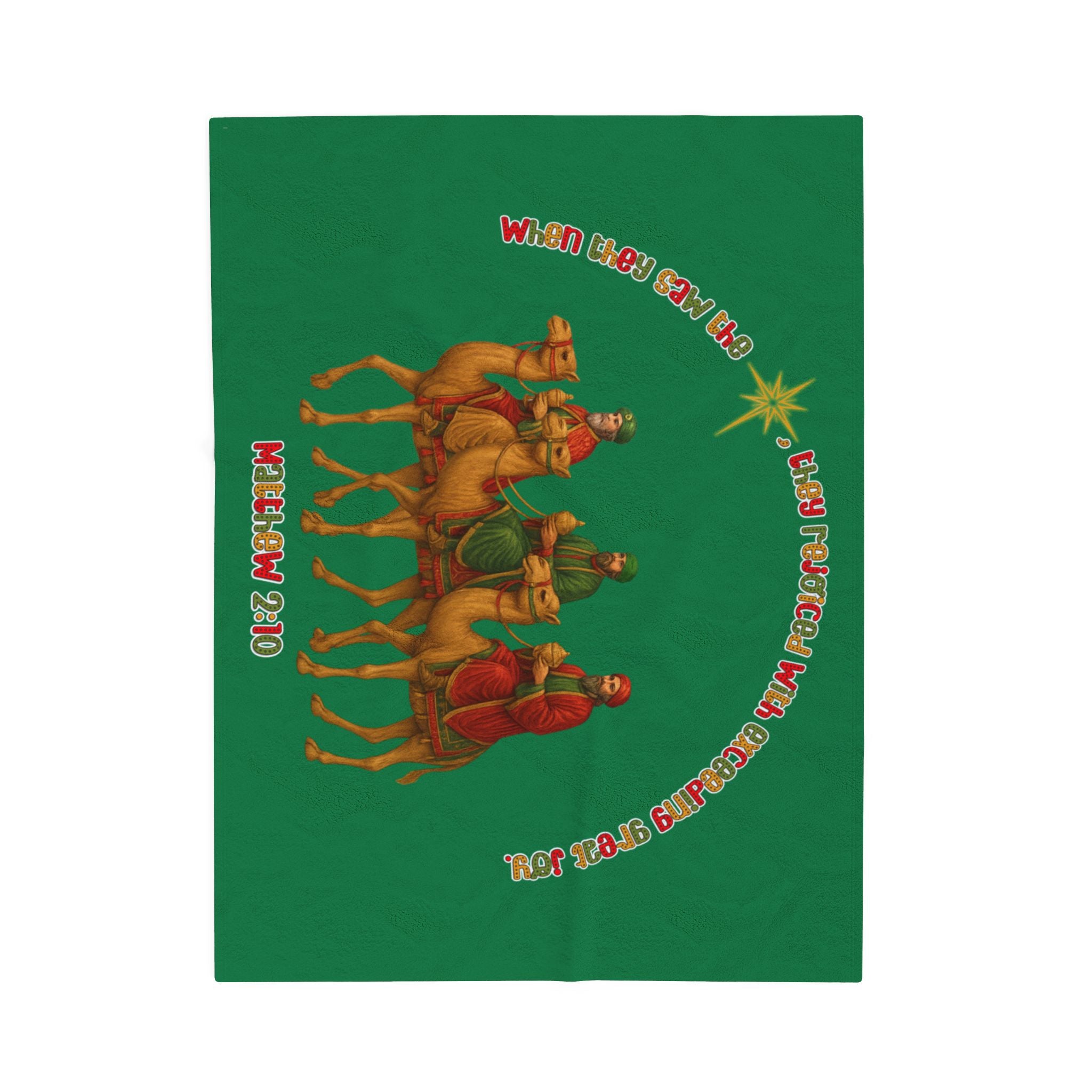 They Rejoiced with Great Joy — Matthew 2:10 | Christmas Velveteen Blanket