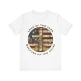 Land of the Free Because of the Cross Tee | Patriotic Christian Shirt | Unisex Jersey Short Sleeve