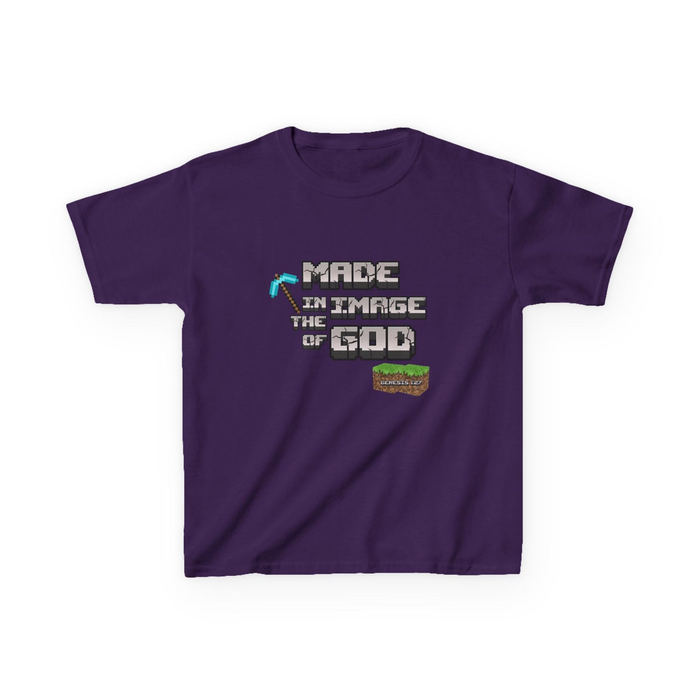 Made in the Image of God | Genesis 1:27 Christian Minecraft-Inspired Kids Tee