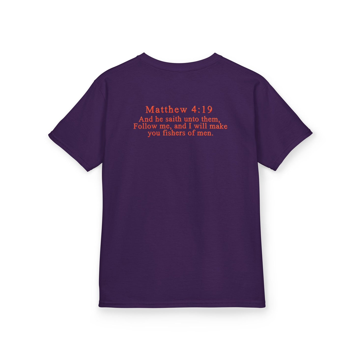 Hooked on Jesus Kids Tee | Matthew 4:19 Scripture Shirt | Christian Fishing T-Shirt for Children | Faith-Based Kids Apparel