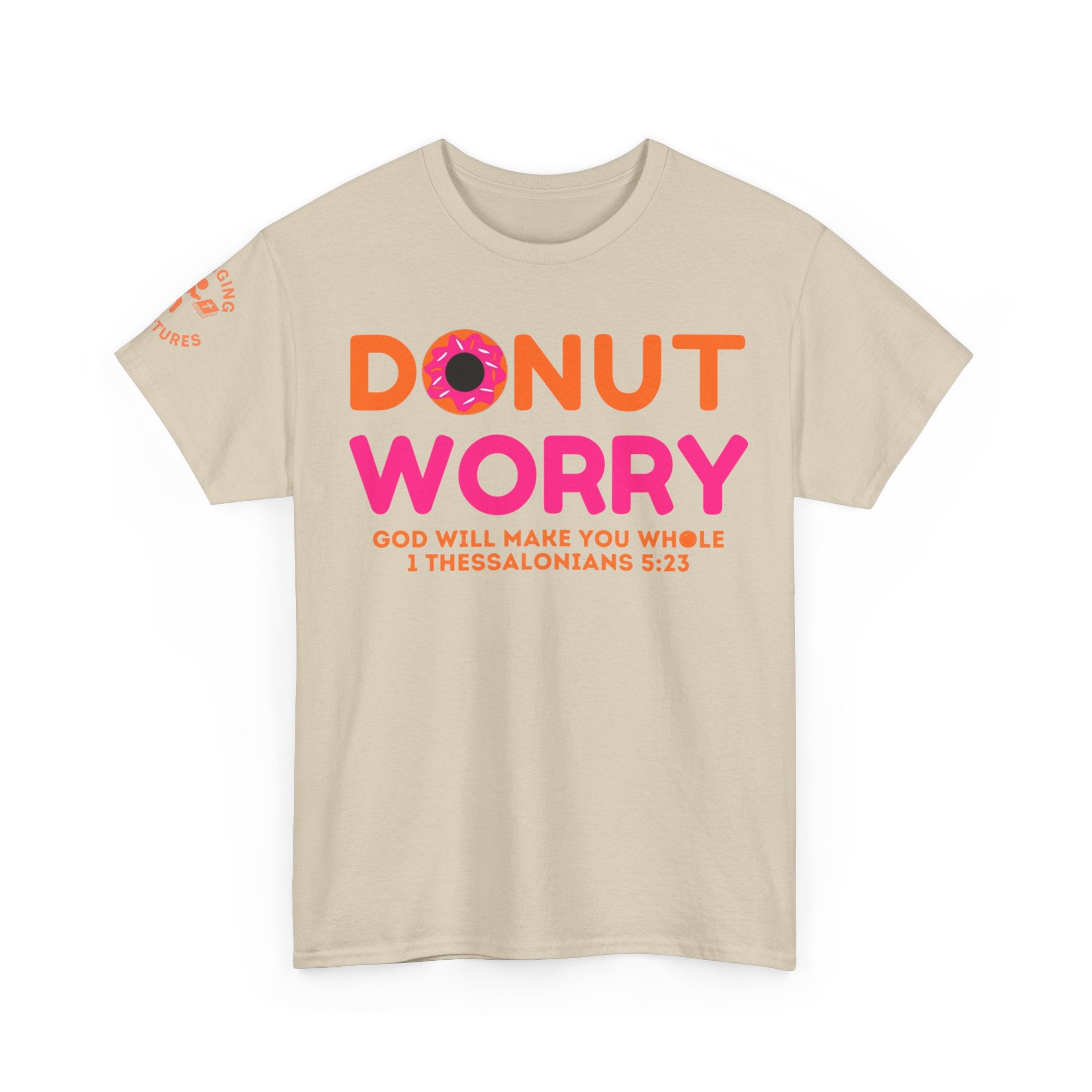 Donut Worry Inspirational Tee | Unisex Heavy Cotton Christian T-Shirt | Faith-Based Apparel | Positive Message Gift