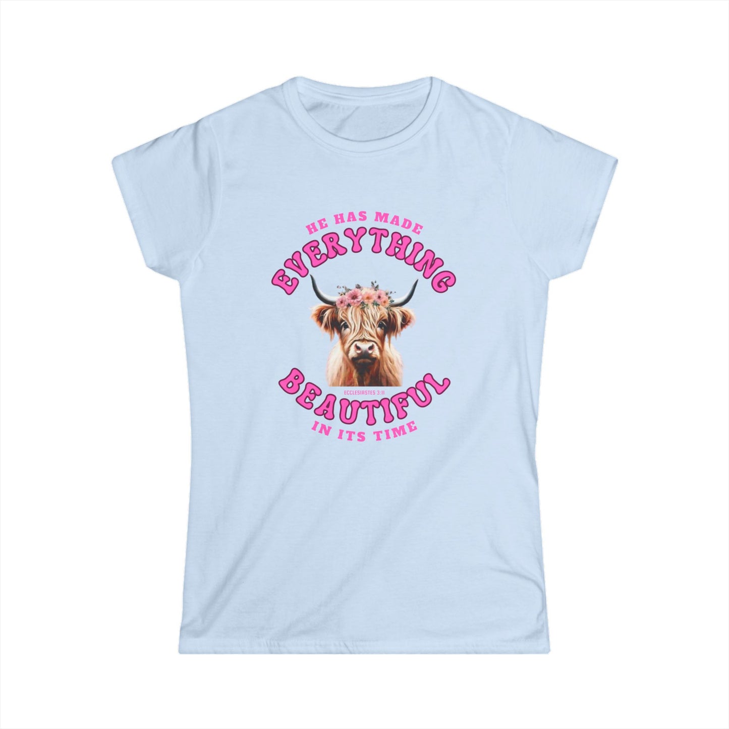 Everything Beautiful in Its Time Women’s Tee | Ecclesiastes 3:11 Scripture Shirt | Christian Faith T-Shirt for Women