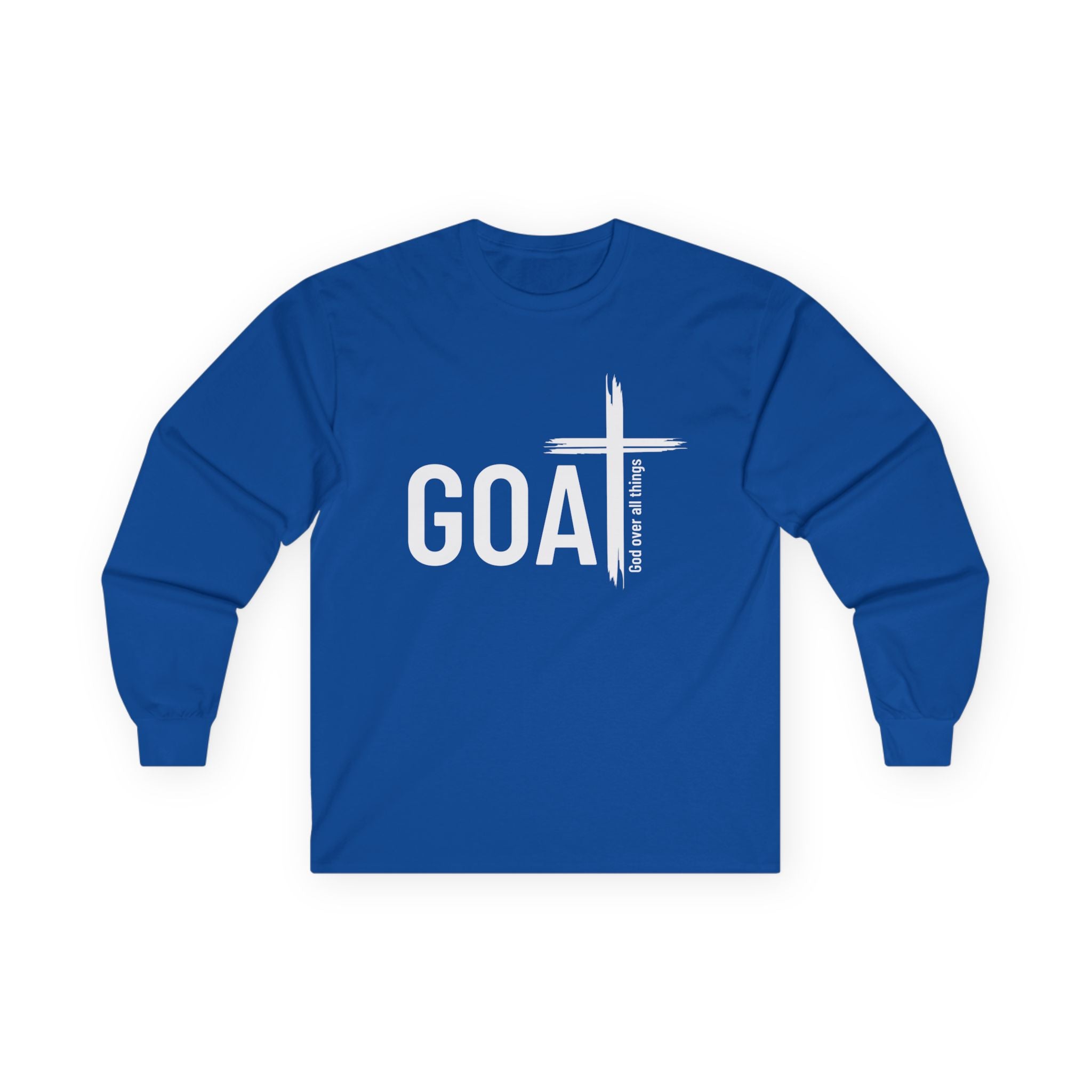 GOAT — God Over All Things | Colossians 1:17 Long Sleeve Unisex Christian T-Shirt