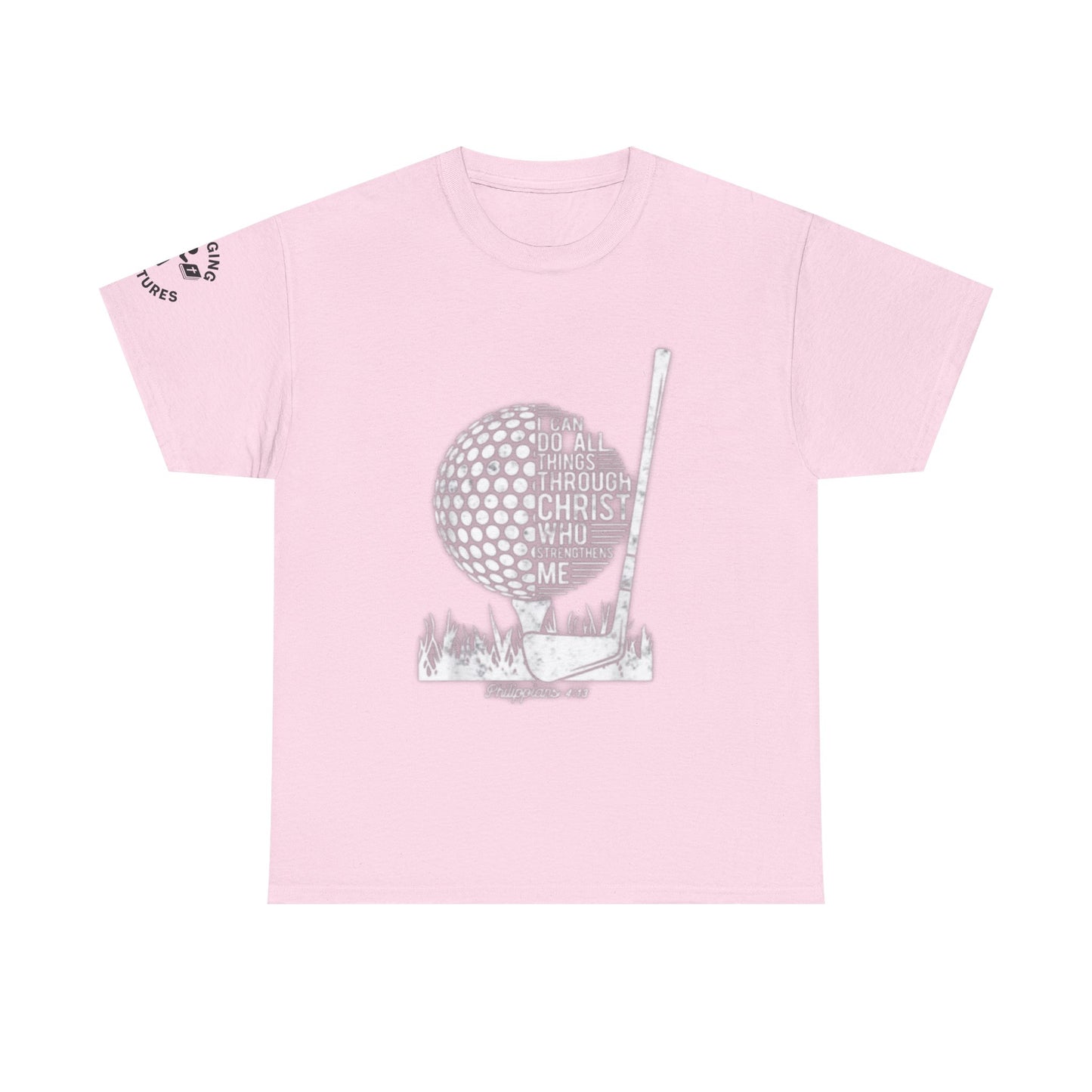 Philippians 4:13 Golf Tee | Christian Sports Shirt | Faith-Based Athletic Apparel | Unisex Heavy Cotton