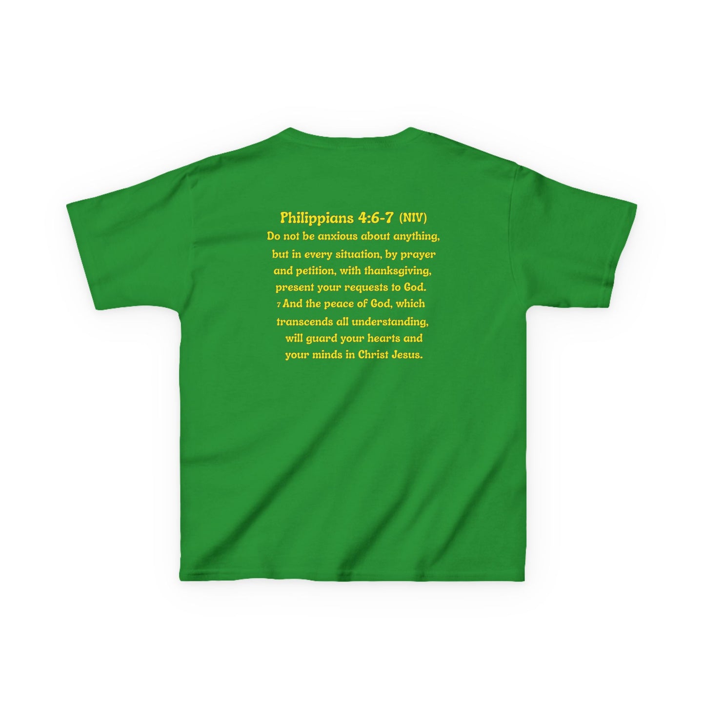 Don’t Worry, Be Happy Kids Tee | Philippians 4:6-7 Scripture Shirt
