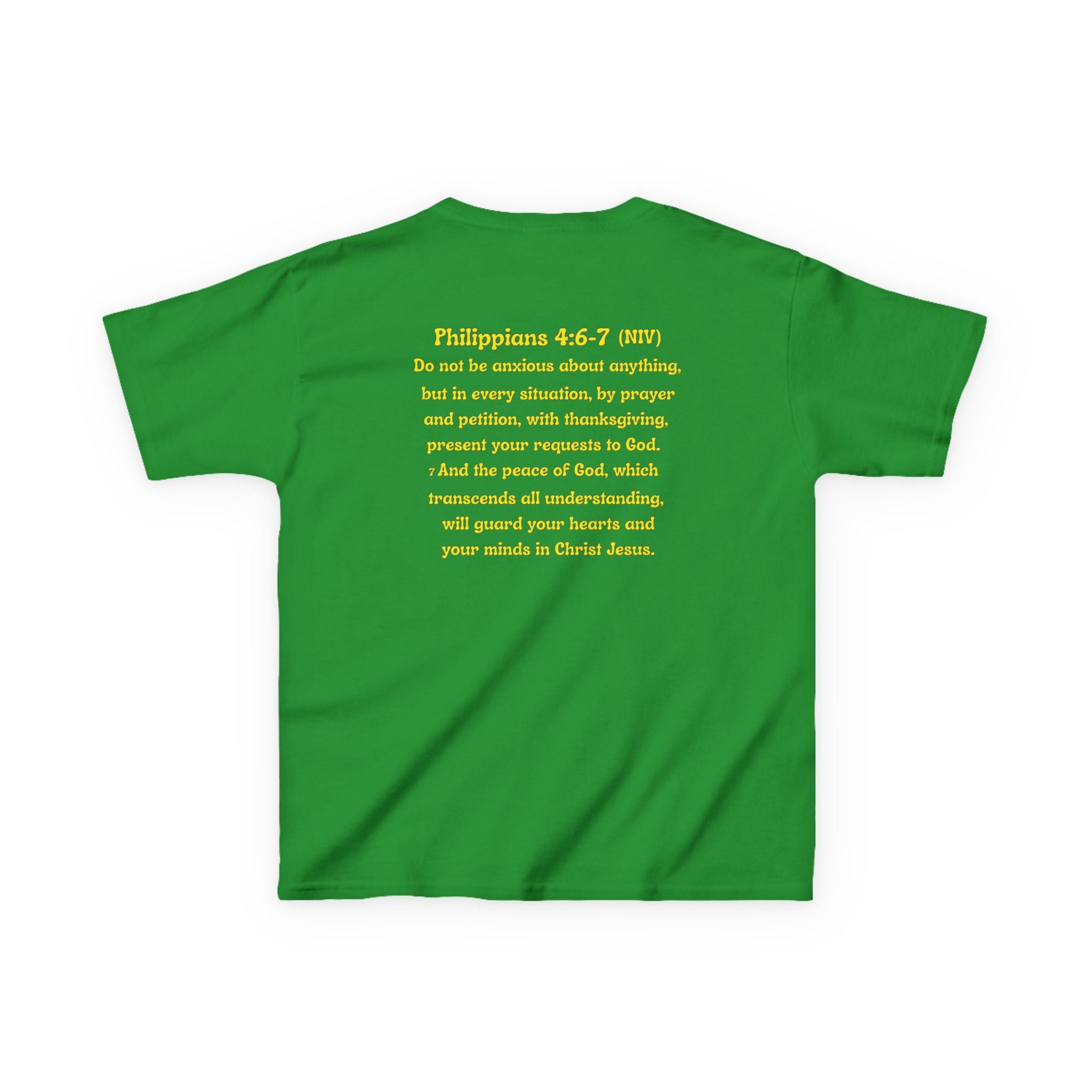Don’t Worry, Be Happy Kids Tee | Philippians 4:6-7 Scripture Shirt