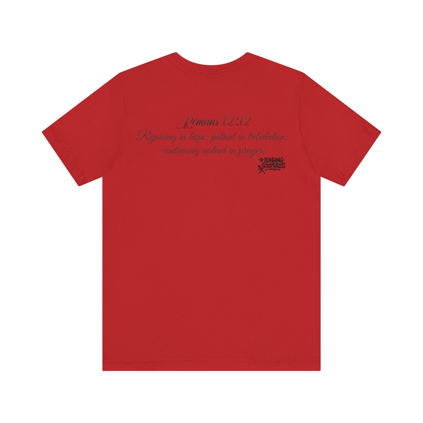 Pray It Forward Tee — Romans 12:12 | Unisex Christian Jersey T-Shirt | Inspirational Prayer Shirt | Faith-Based Apparel