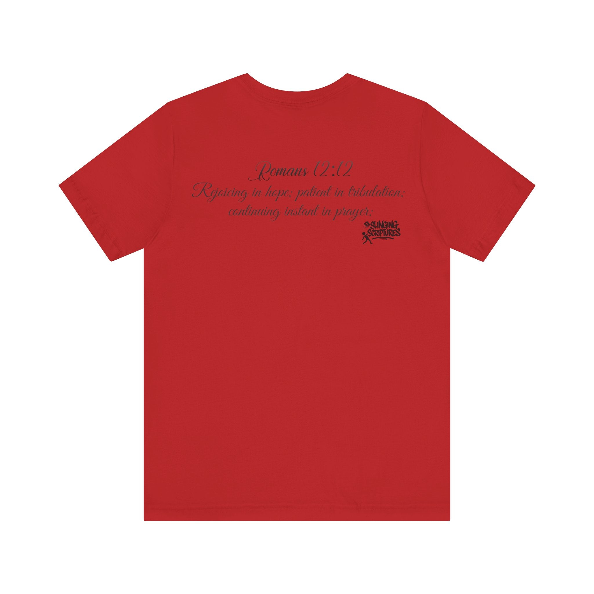 Pray It Forward Tee — Romans 12:12 | Unisex Christian Jersey T-Shirt | Inspirational Prayer Shirt | Faith-Based Apparel
