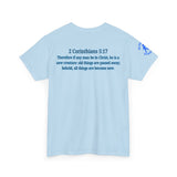 Restored by the Lord Tee | 2 Corinthians 5:17 Scripture Shirt | Christian Rebuild T-Shirt | Unisex Heavy Cotton Tee
