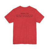 He is Rizzin Unisex Jersey Short Sleeve Tee with Matthew 11:28