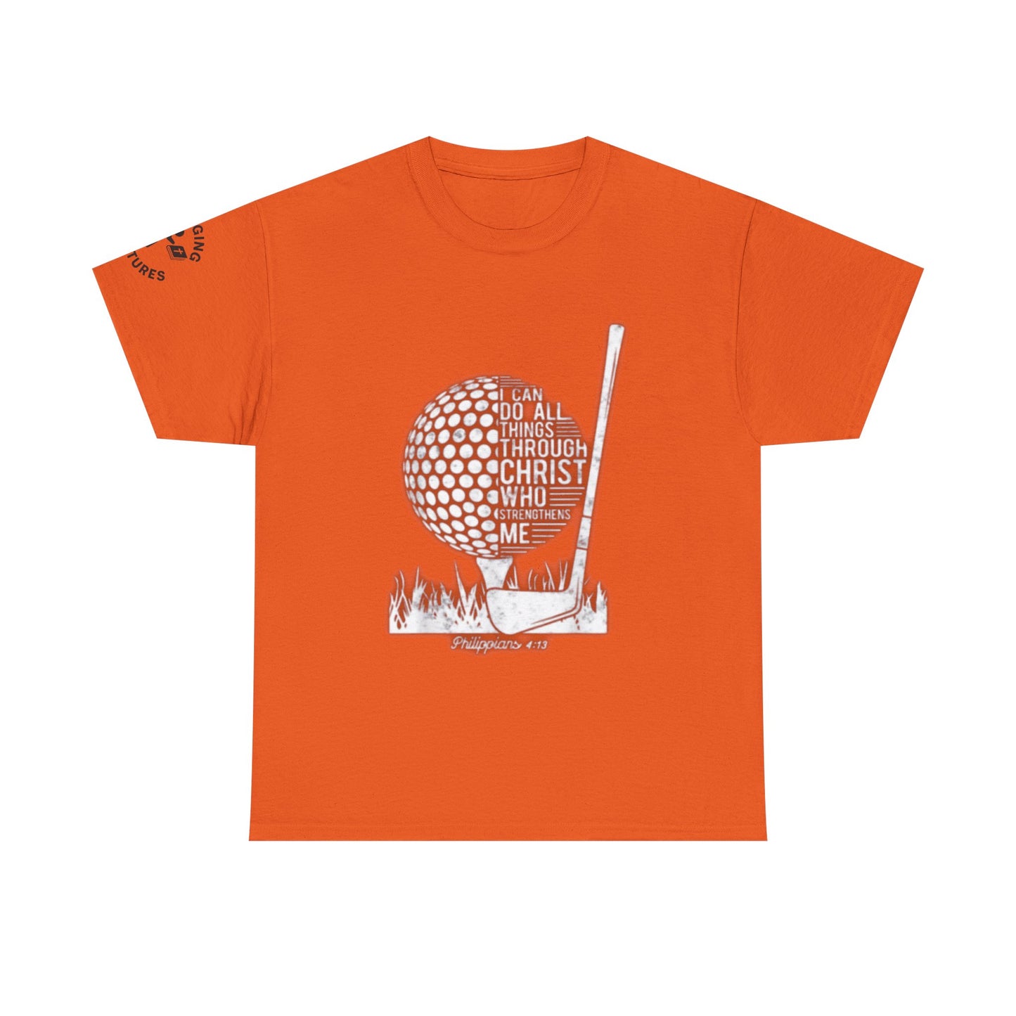 Philippians 4:13 Golf Tee | Christian Sports Shirt | Faith-Based Athletic Apparel | Unisex Heavy Cotton