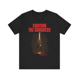 Fighting the Darkness Christian Jersey T-Shirt – Ephesians 6:12 Bible Verse Tee, Spiritual Warrior Faith Apparel