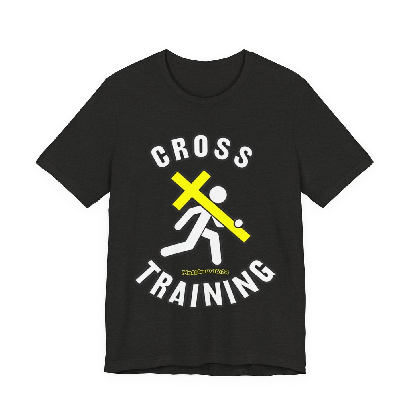 Cross Training — Matthew 16:24 | Unisex Jersey Short Sleeve Christian T-Shirt