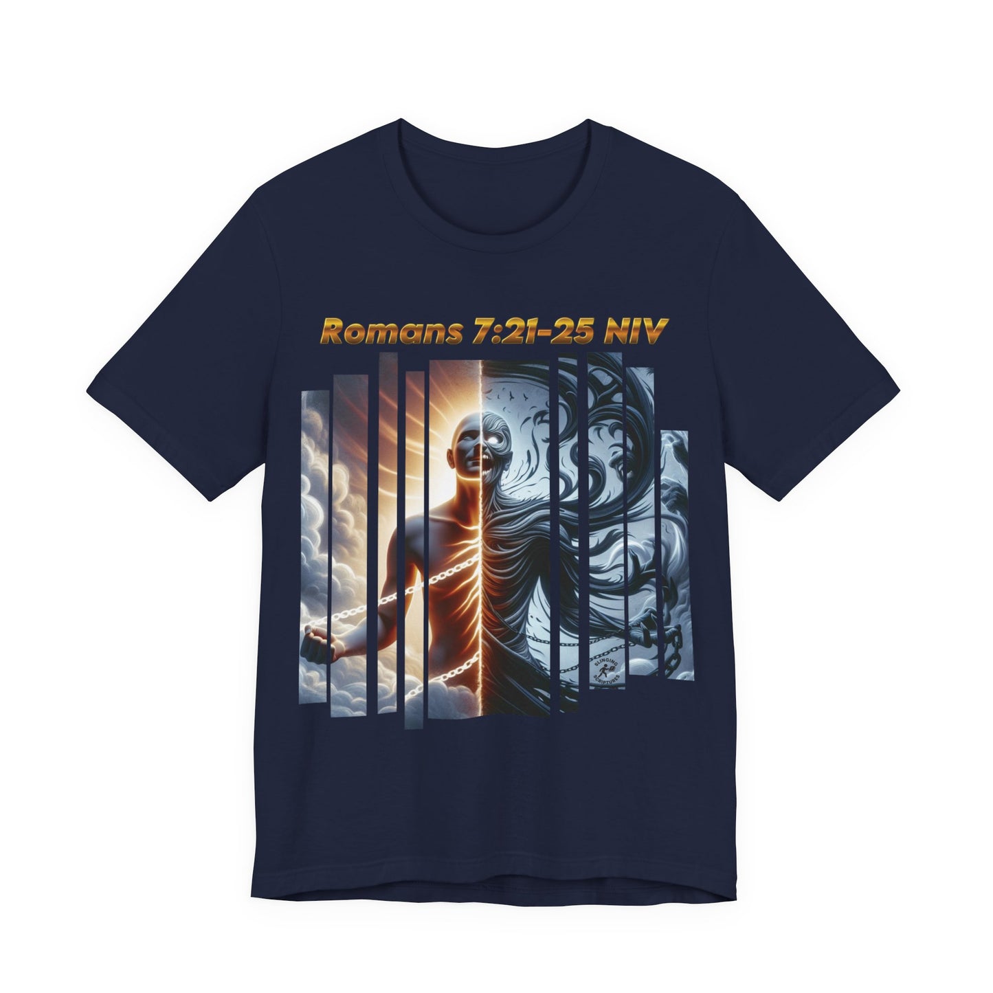 Romans 7:25 Christian Jersey T-Shirt – Spiritual Quote Tee, Unisex Bible Verse Apparel, Inspirational Faith Shirt for Men & Women